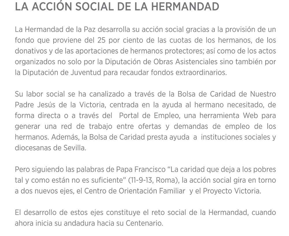 La Acción Social de la Hermandad