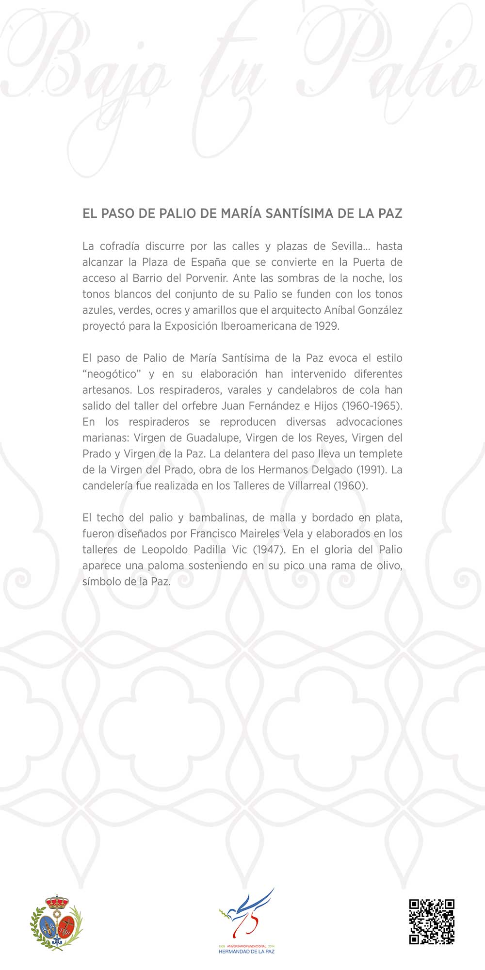El Paso de Palio de María Santísima de la Paz