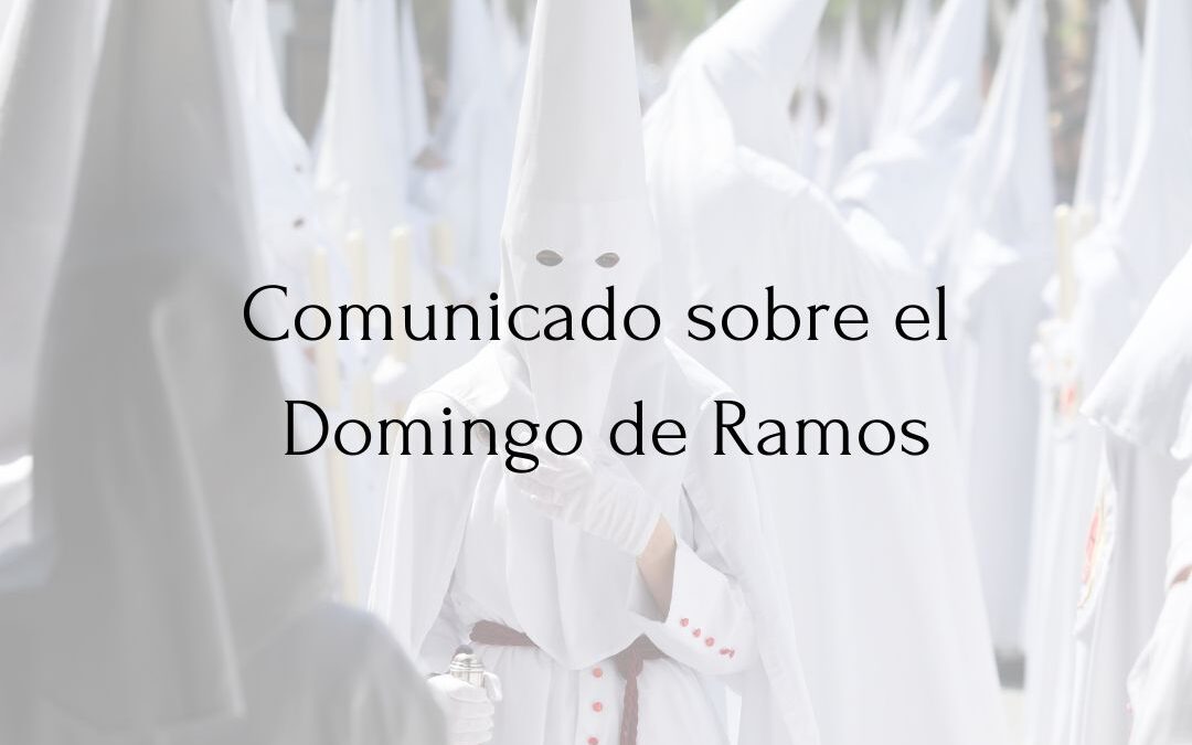 Comunicado sobre el Domingo de Ramos